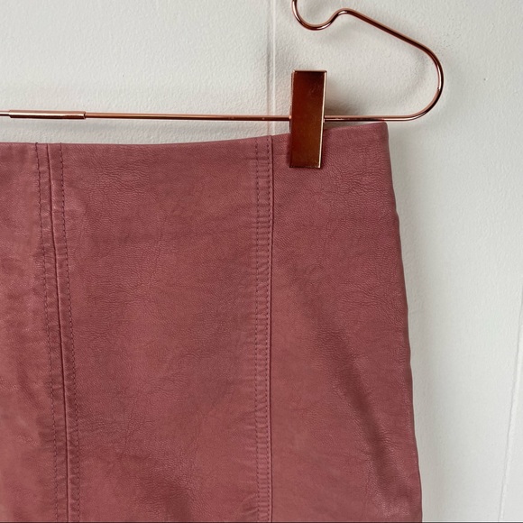 Free People Faux Vegan Leather Coated Mini Skirt - Picture 2 of 8